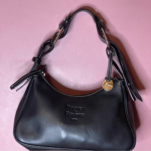 Dooney & Bourke vintage shoulder black pebbled leather bag - Picture 2 of 14